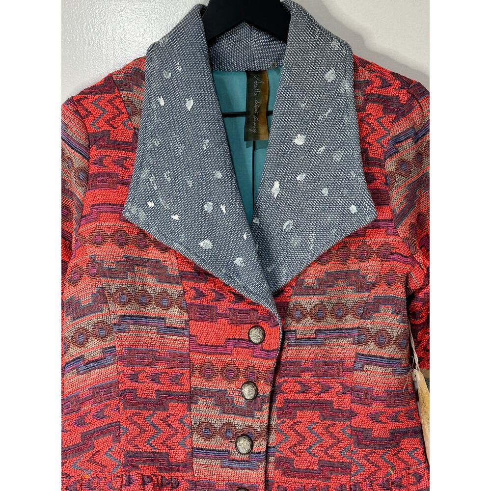 Arrata Silent Journey Blazer Jacket Pink Size Small NWT Embroidered Peplum - Picture 2 of 16